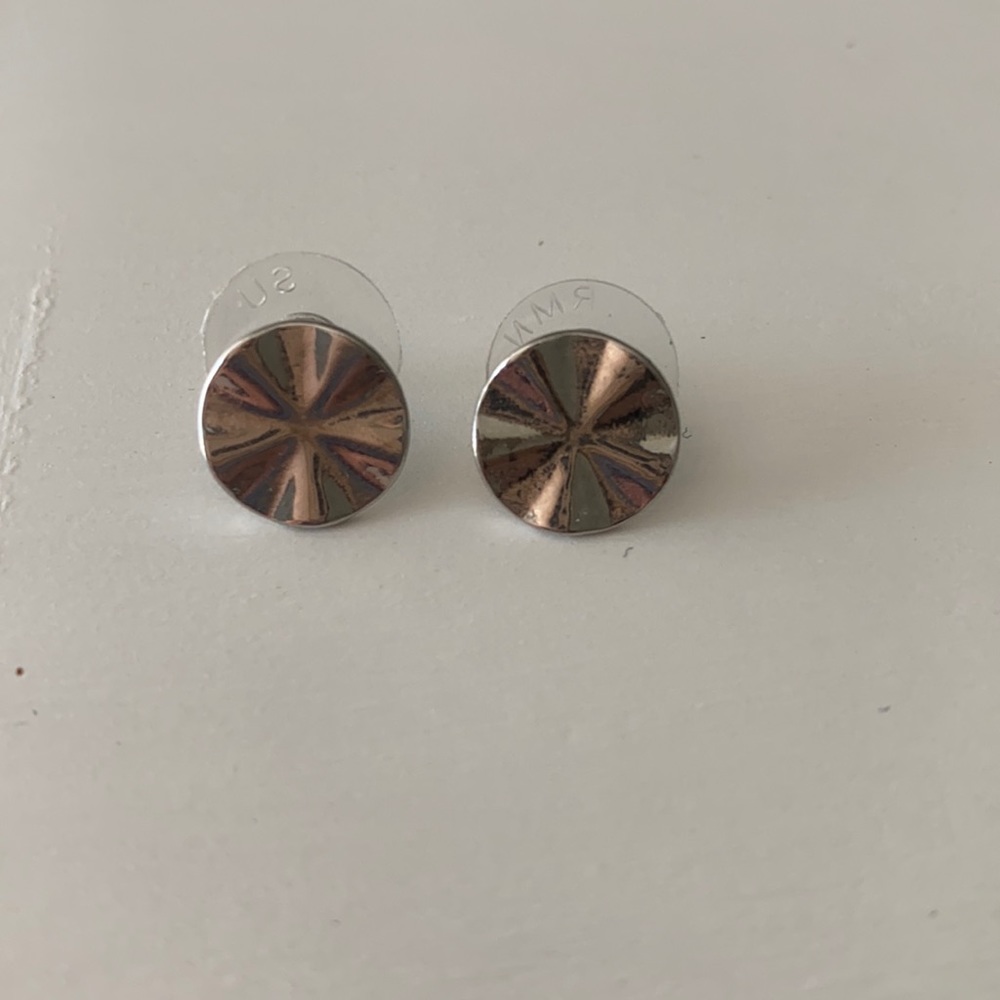 Silver Circle Stud Earrings